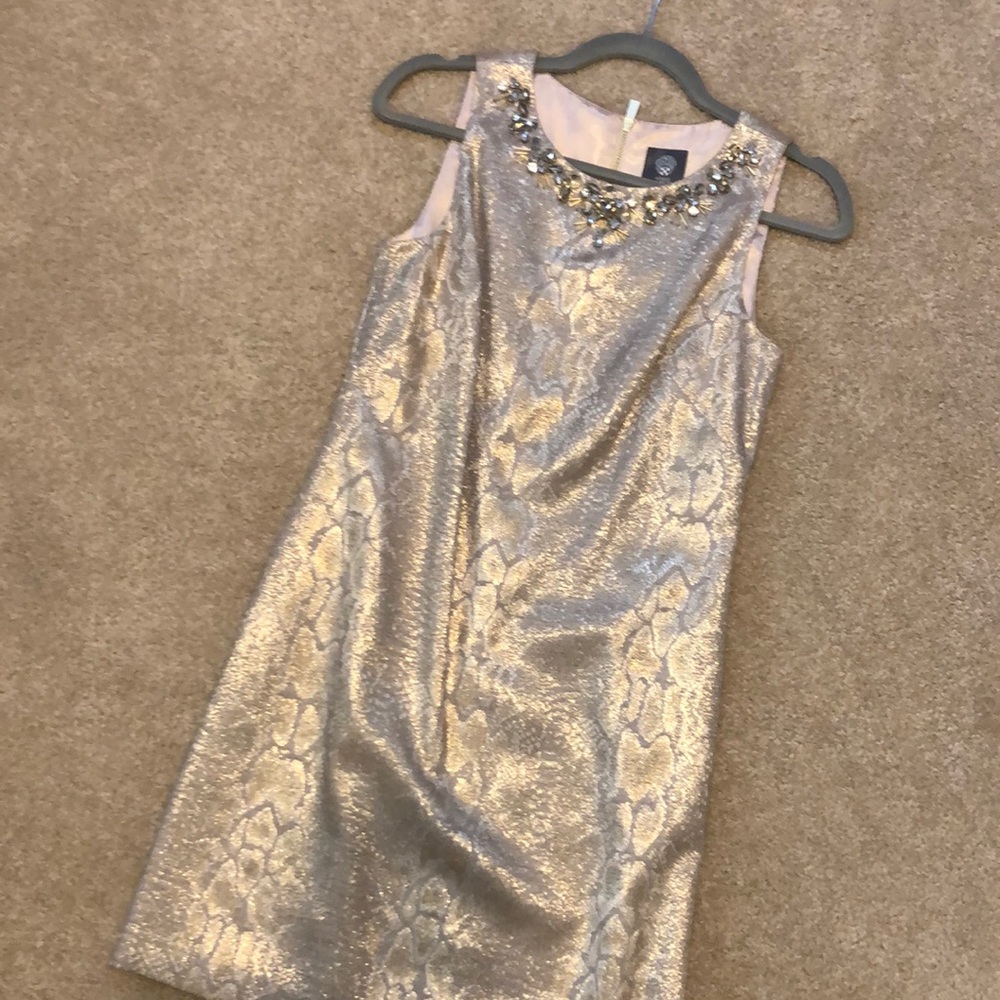 Vince Camuto gold snakeskin dress